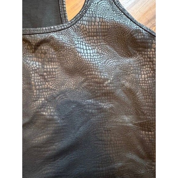 Calvin Klein Performance Wick MED Black Crocodile Alligator Sports Bra Racerback - Picture 3 of 7